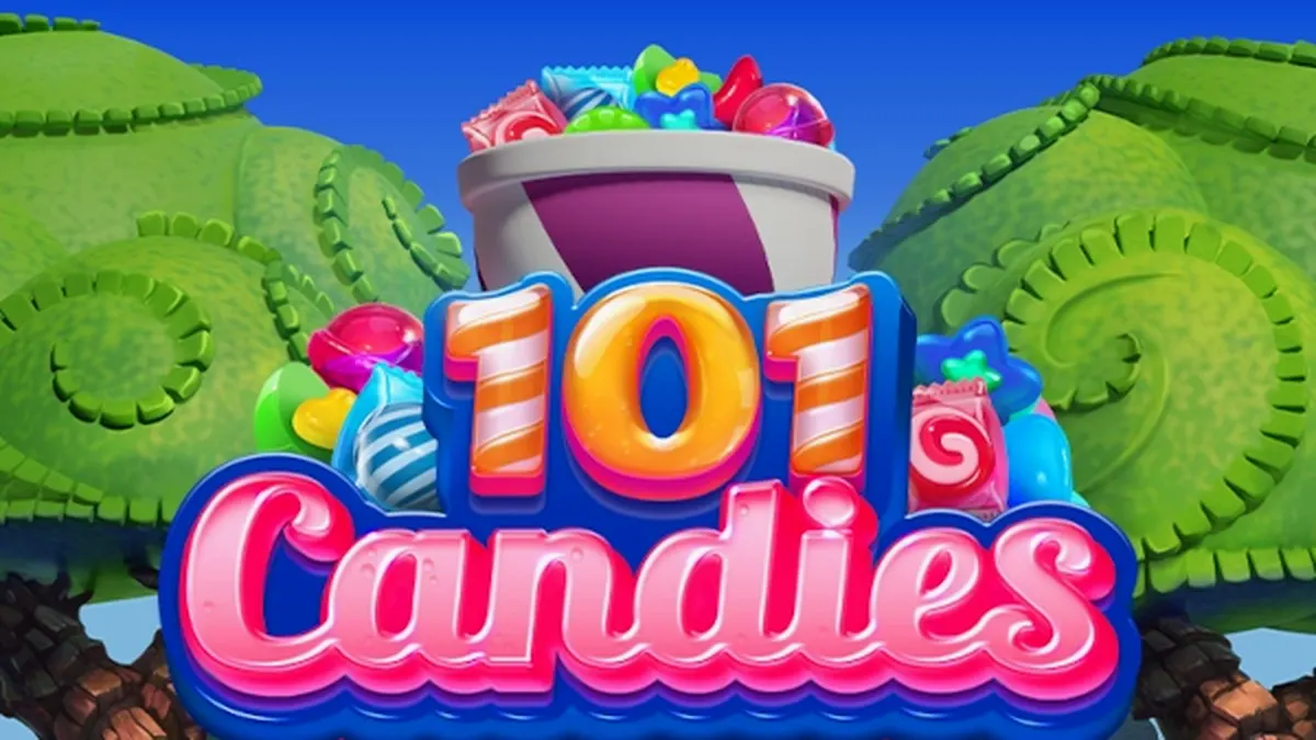 Makulay na interface ng 101 Candies slot sa isang mobile phone