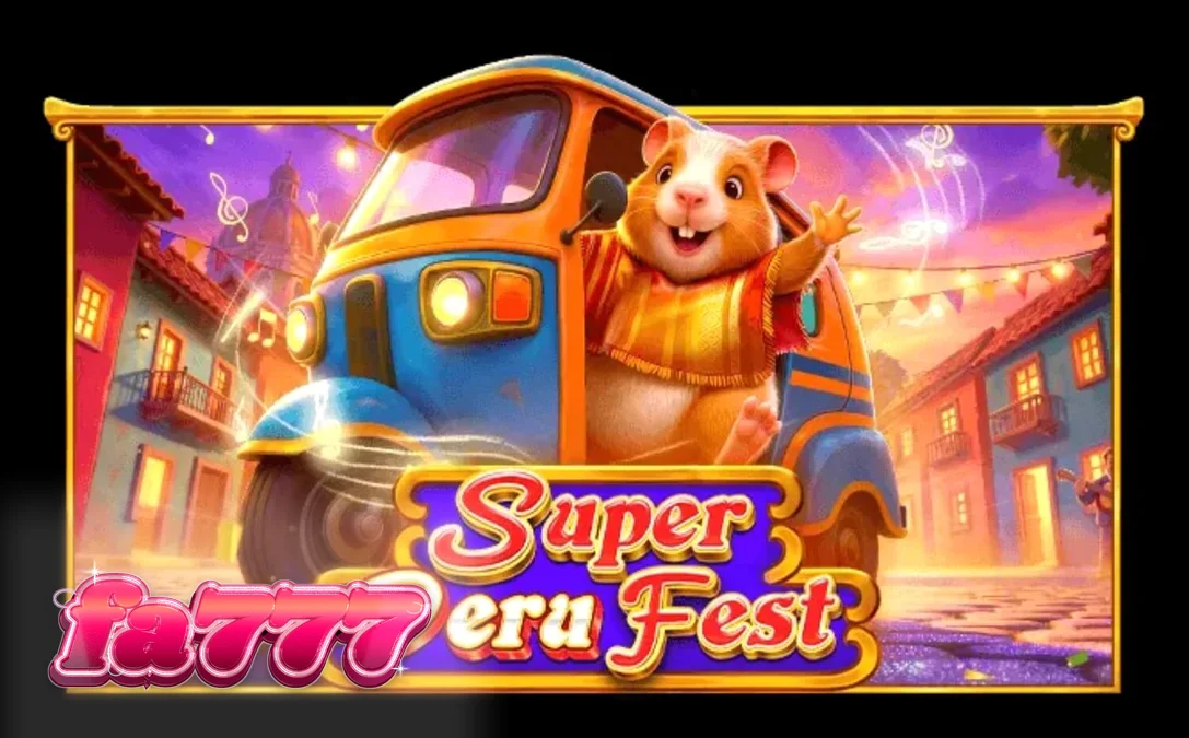 Makulay na disenyo ng Super Peru Fest slot na may temang festival