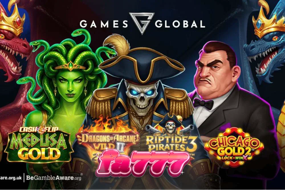 Isang makulay na pirate-themed slot game na may mga cannon at treasure chest.